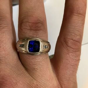 .925 Blue Sapphire Men’s Ring